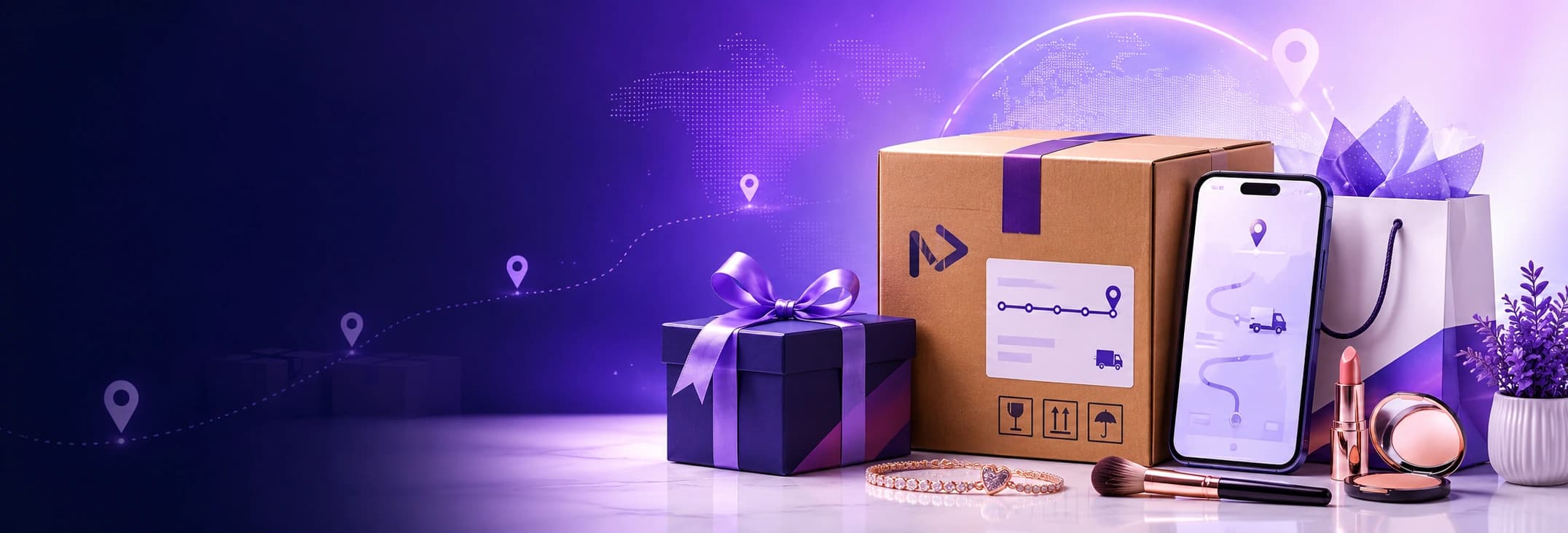 NexaNotion order tracking with delivery package and phone